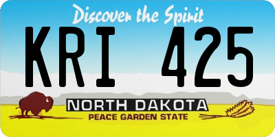 ND license plate KRI425
