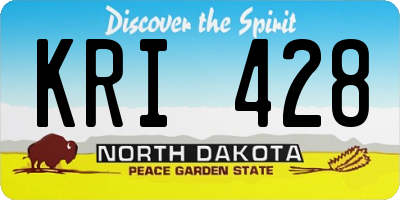 ND license plate KRI428