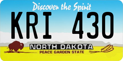 ND license plate KRI430