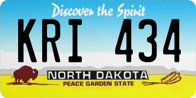 ND license plate KRI434