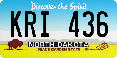 ND license plate KRI436