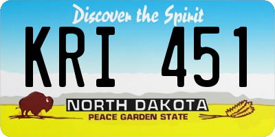ND license plate KRI451