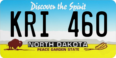 ND license plate KRI460