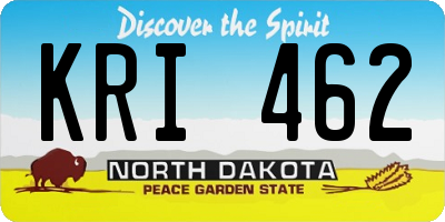 ND license plate KRI462