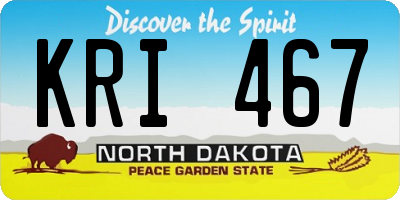 ND license plate KRI467
