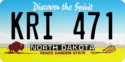 ND license plate KRI471