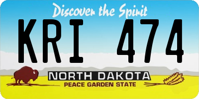 ND license plate KRI474