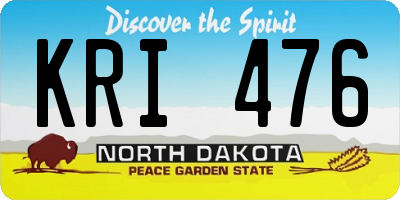 ND license plate KRI476