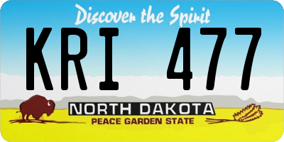 ND license plate KRI477