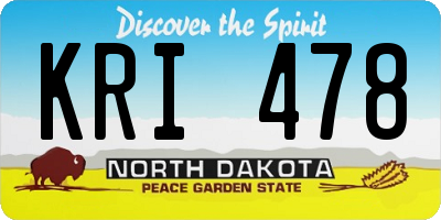 ND license plate KRI478