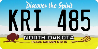 ND license plate KRI485