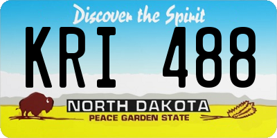 ND license plate KRI488