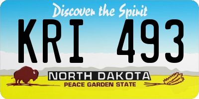 ND license plate KRI493