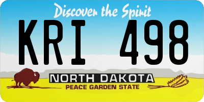 ND license plate KRI498