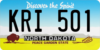 ND license plate KRI501