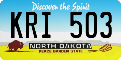 ND license plate KRI503