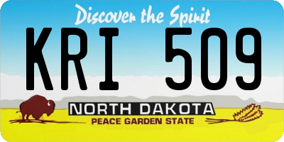 ND license plate KRI509