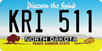 ND license plate KRI511