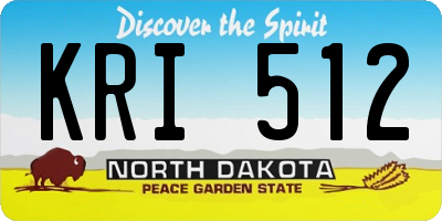 ND license plate KRI512