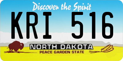 ND license plate KRI516