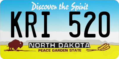ND license plate KRI520