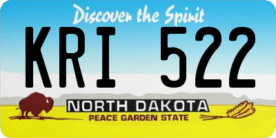 ND license plate KRI522