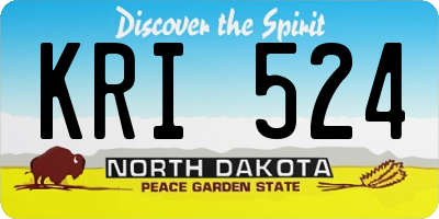 ND license plate KRI524