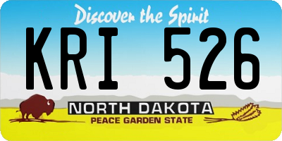 ND license plate KRI526