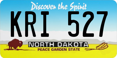 ND license plate KRI527