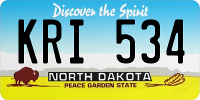 ND license plate KRI534