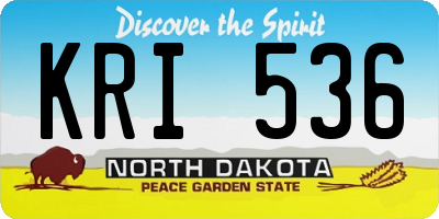 ND license plate KRI536