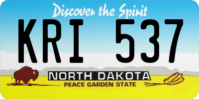 ND license plate KRI537