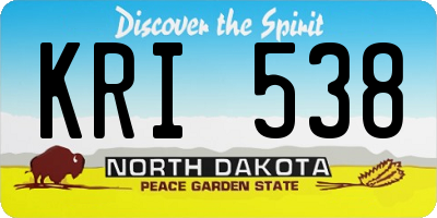 ND license plate KRI538