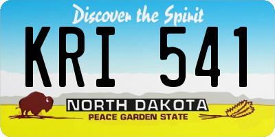ND license plate KRI541