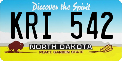 ND license plate KRI542