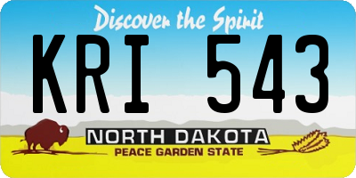 ND license plate KRI543