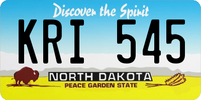 ND license plate KRI545