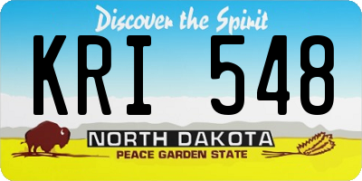 ND license plate KRI548