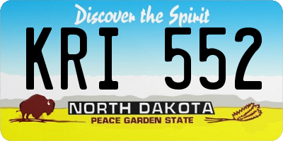 ND license plate KRI552