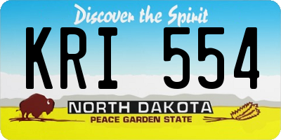 ND license plate KRI554
