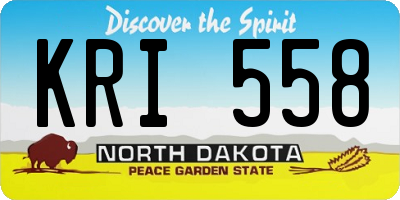 ND license plate KRI558