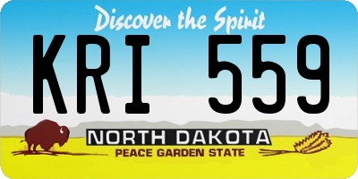 ND license plate KRI559
