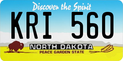 ND license plate KRI560