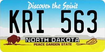 ND license plate KRI563