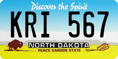 ND license plate KRI567