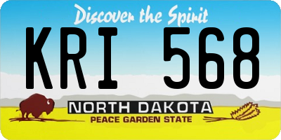 ND license plate KRI568