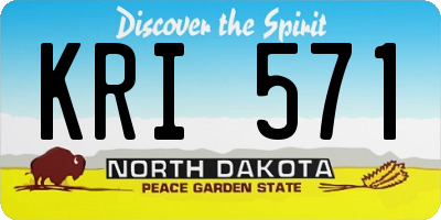 ND license plate KRI571