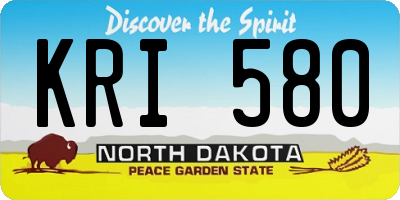 ND license plate KRI580