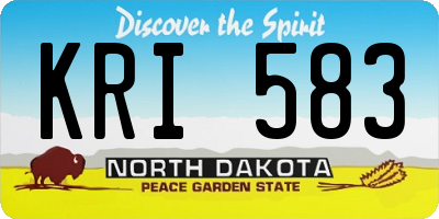 ND license plate KRI583