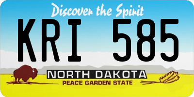 ND license plate KRI585